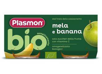 Plasmon omogeneizzato bio banana mela 2 vasetti x 80 g