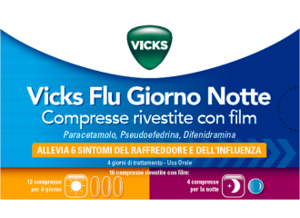 Vicks flu giorno notte 12+4 compresse rivestite con film