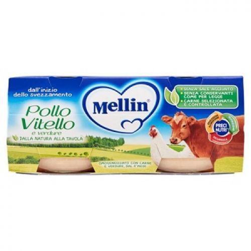 Mellin omogeneizzato pollo vitello con verdure 2 x 80 g Online, Eshopfarma